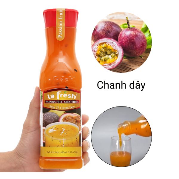 Sinh Tố Chanh Dây Lafresh 650ml x 12 Chai