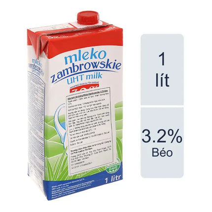 Sữa Tươi Tiệt Trùng 3.5% Béo Mleko Zambrowskie 1L x 12 Hộp