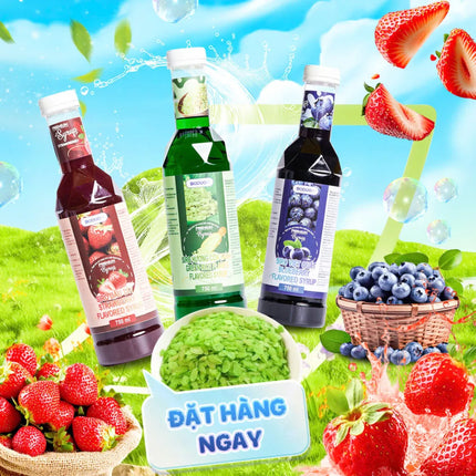 Syrup Boduo Hương Cốm Xanh Premium 750ml x 12 Chai