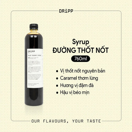 Syrup Đường Thốt Nốt (Palm Sugar) DRiPP 760ml x 6 Chai