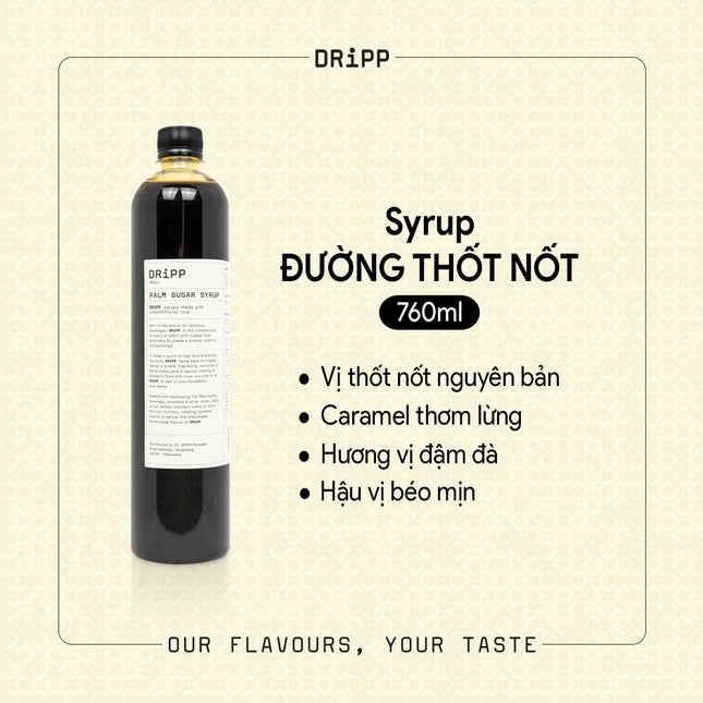 Syrup Đường Thốt Nốt (Palm Sugar) DRiPP 760ml x 6 Chai