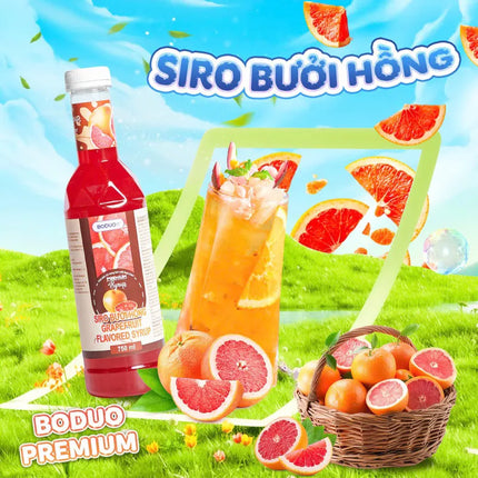 Syrup Boduo Bưởi Hồng Premium 750ml x 12 Chai