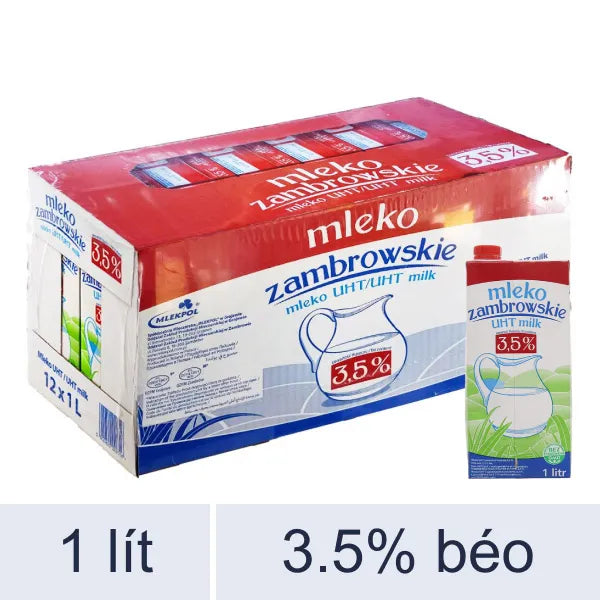 Sữa Tươi Tiệt Trùng 3.5% Béo Mleko Zambrowskie 1L x 12 Hộp