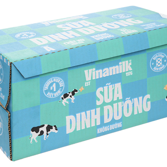 Sữa tươi dinh dưỡng không đường Vinamilk 220ml x 48 bịch