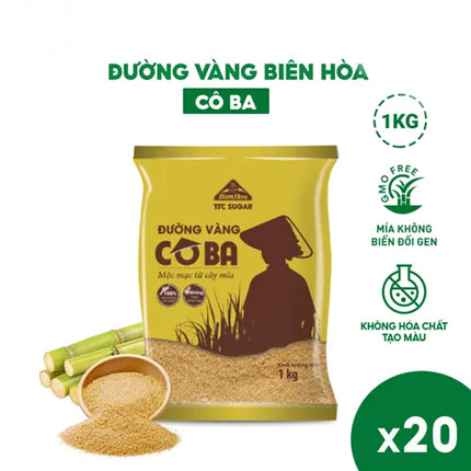 Đường Vàng Cô Ba Biên Hòa 1kg x 20 Gói