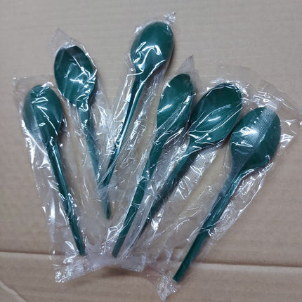 Muỗng nhựa xanh lá 15cm (100 cái/bịch)