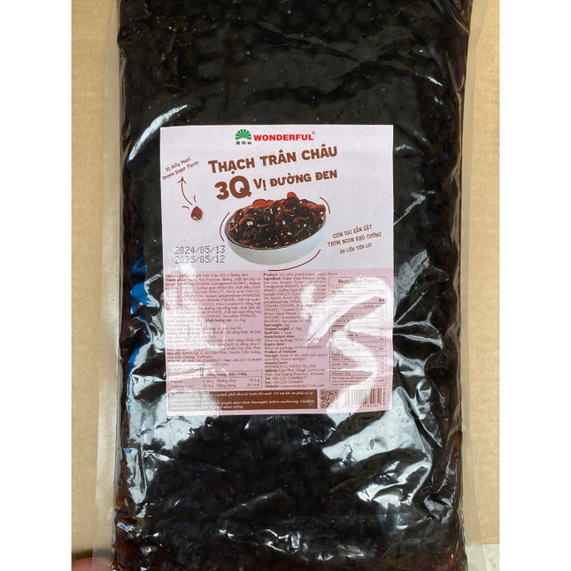 Trân châu 3Q vị đường đen Wonderful 2kg x 6 Gói