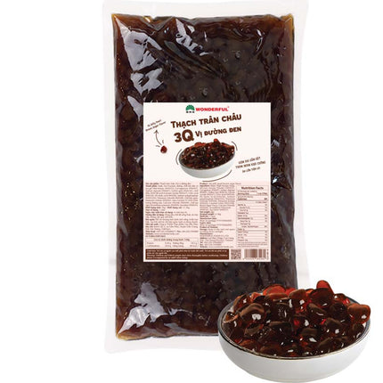 Trân châu 3Q vị đường đen Wonderful 2kg x 6 Gói
