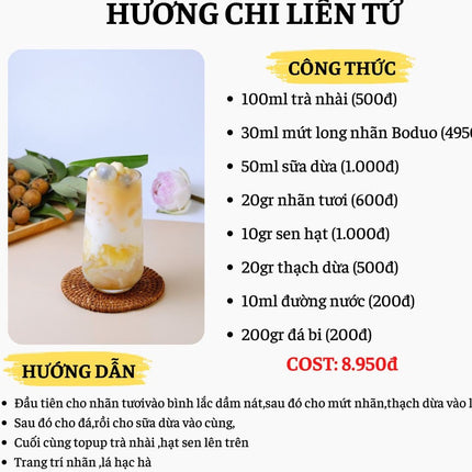 Mứt Long Nhãn Boduo 1kg x 12 Gói