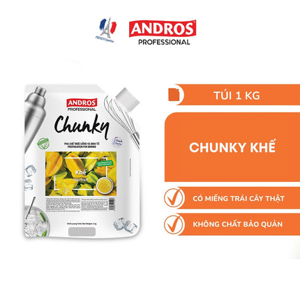Chunky Khế (Starfruit) ANDROS 1 kg x 8 Túi
