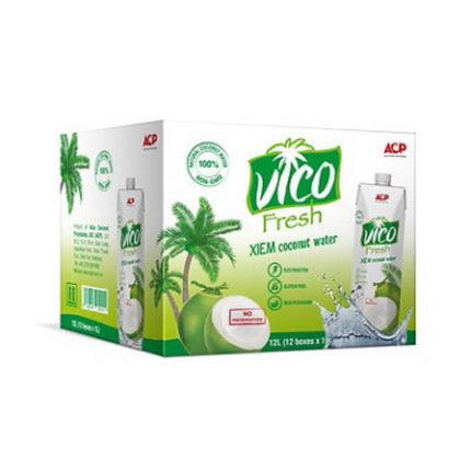 Nước Dừa Vico Fresh Xiêm Hộp 1L x 12 Hộp