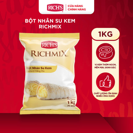 Bột làm nhân bánh su kem (Custard) Richmix Rich's 1kg x 12 gói